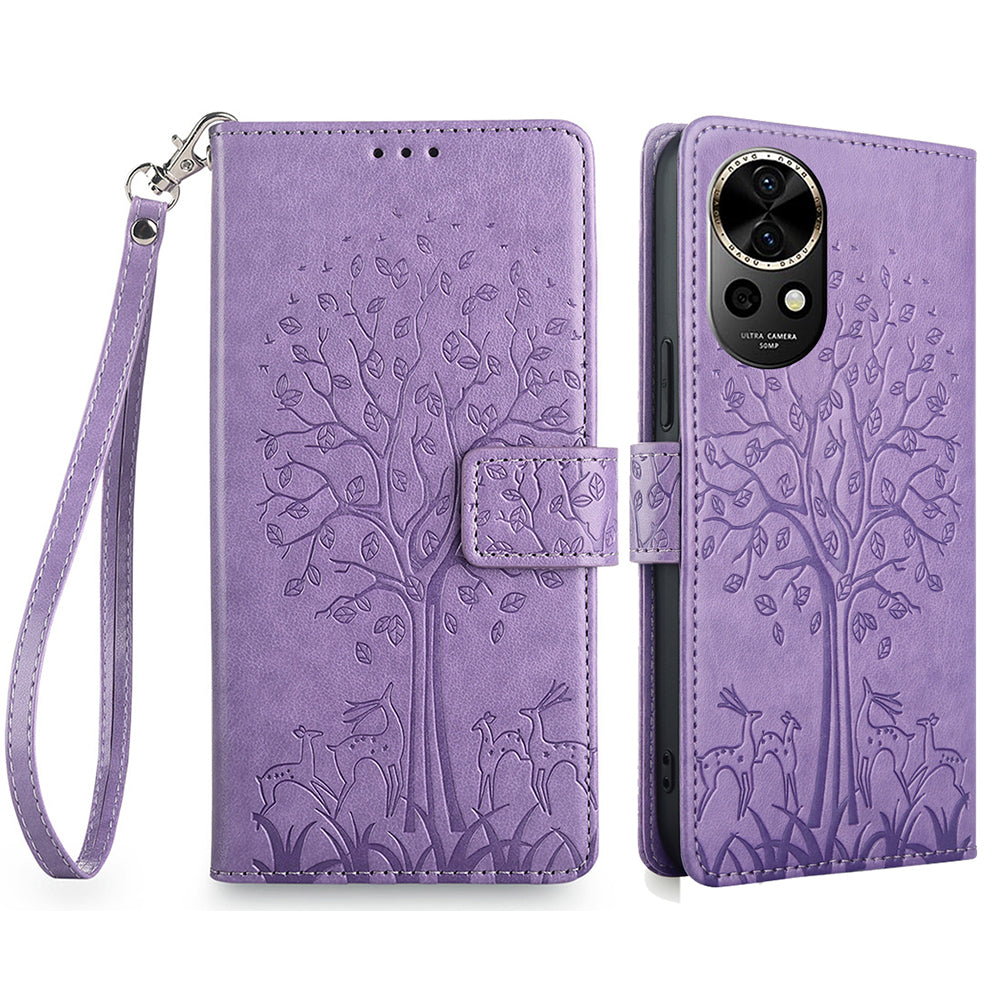 For Huawei nova 12 5G Case Deer Tree Imprinted PU Leather Flip Wallet Phone Cover For Huawei nova 12 5G Case Deer Tree Imprinted PU Leather Flip Wallet Phone Cover